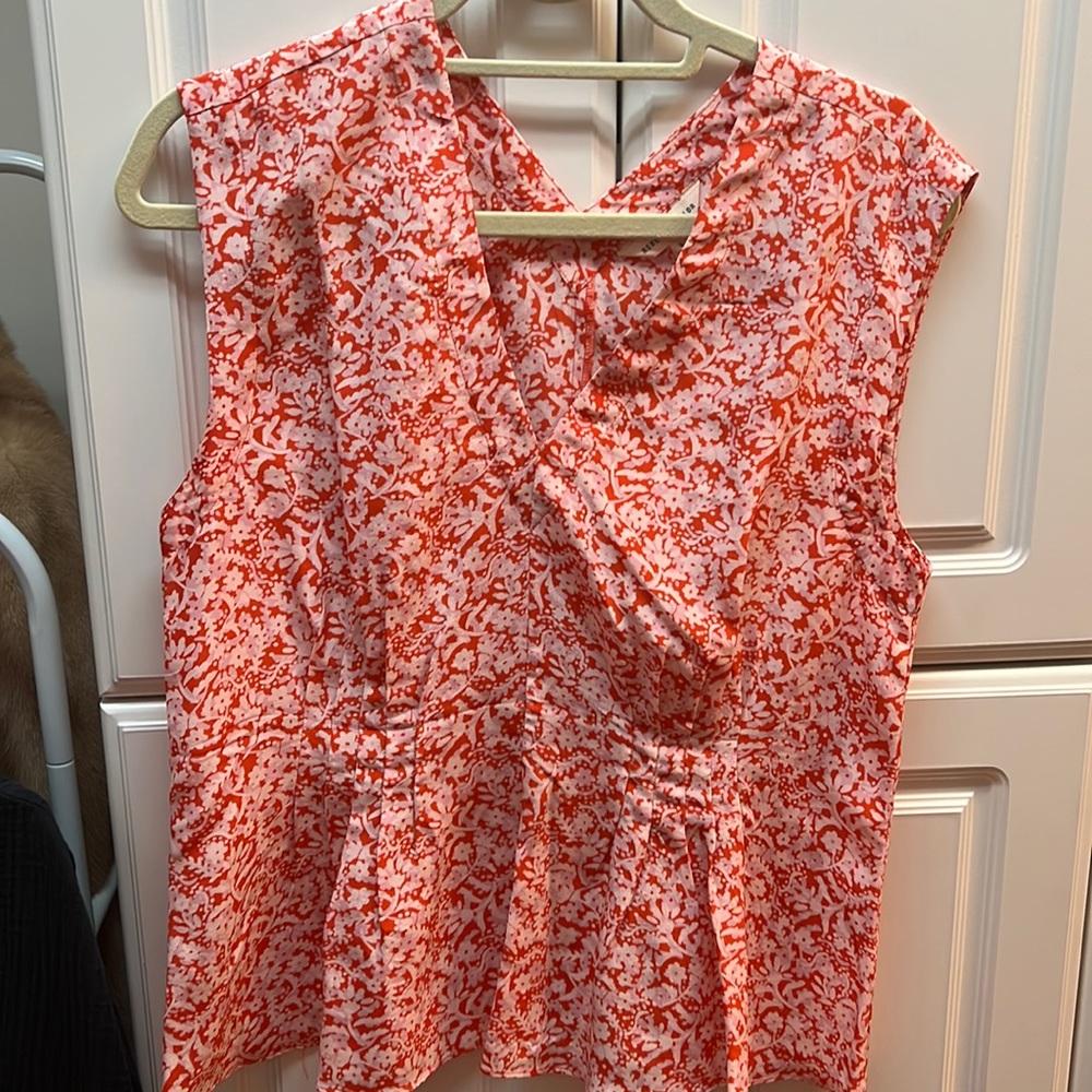 Rebecca Taylor floral sleeveless blouse.